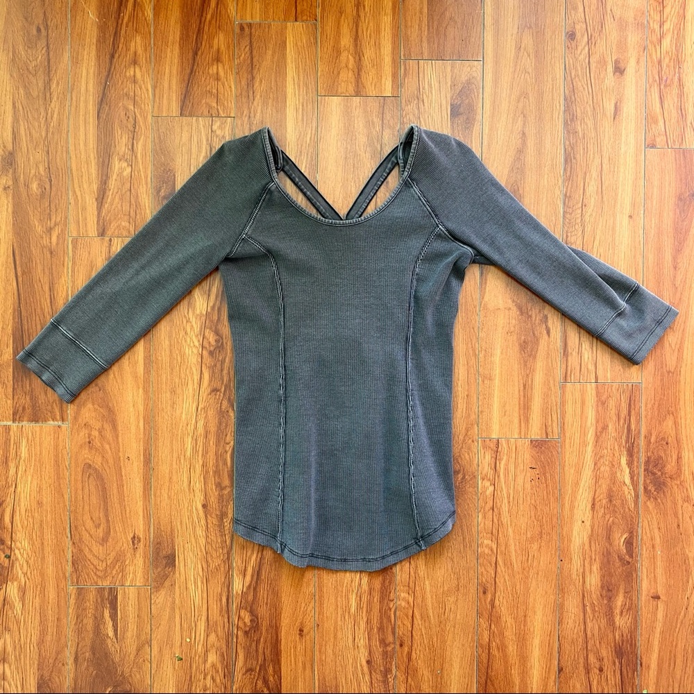 Free People Ribbed Sweater w/ Back Detail
